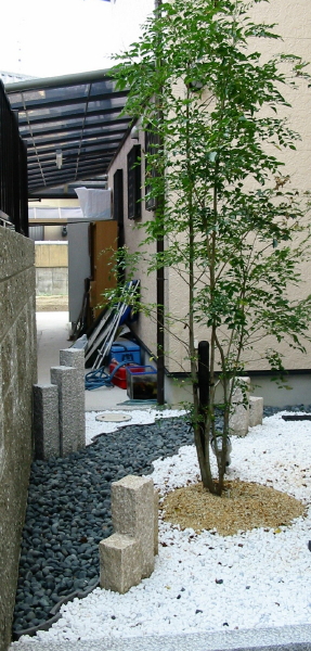 坪庭を眺める　湖南市Ａ様邸